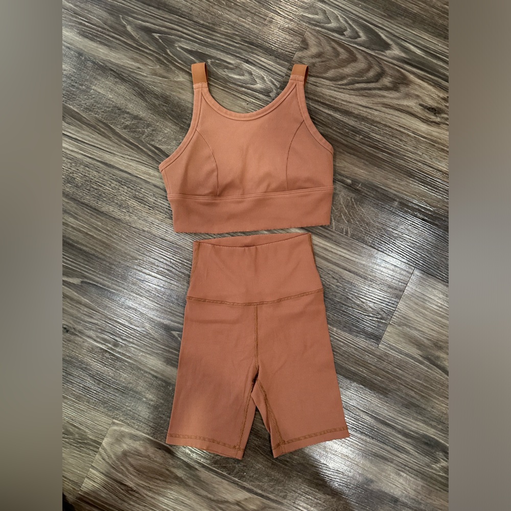 Aerie ribbed biker short